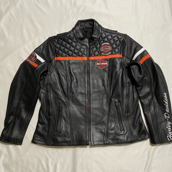 Harley-Davidson 100% Leather Miss Enthusiast H-D Triple Vent Racing-style Jacket - Picture 4 of 9